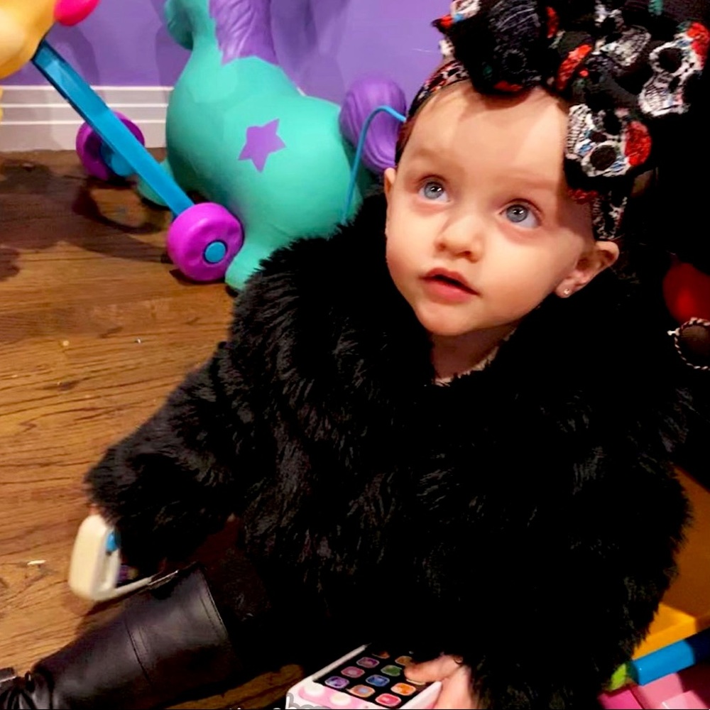 Black Janie and Jack Faux Fur Baby Coat